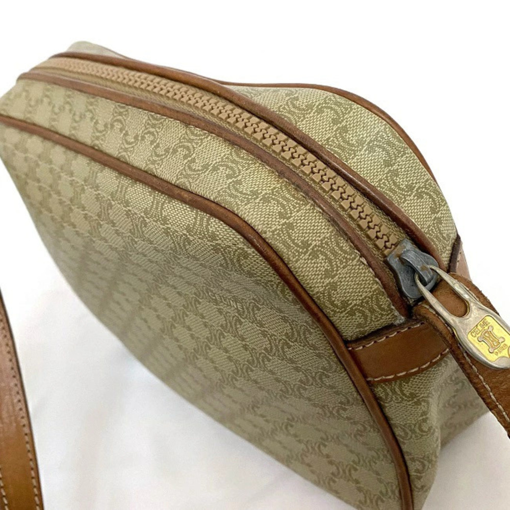 Celine Shoulder Bag Beige Brown Macadam Pochette Crossbody Camera All over - Picture 8 of 10